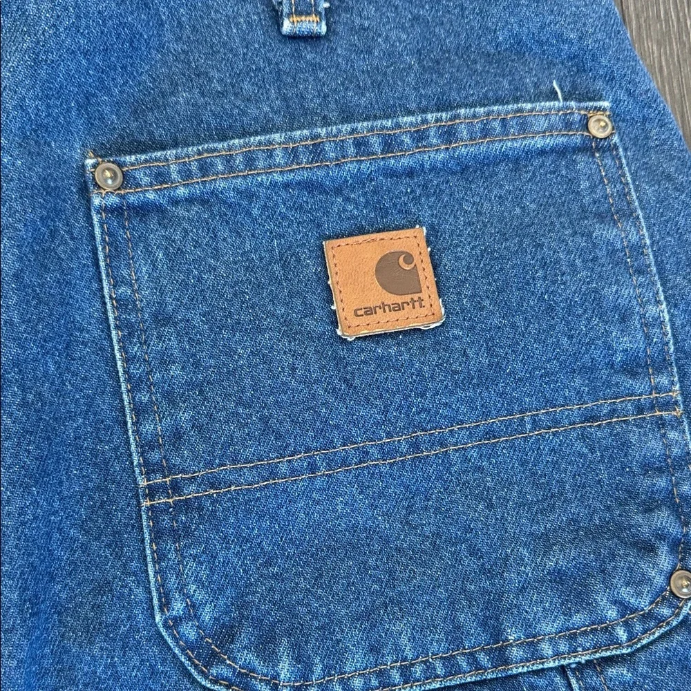 Carhartt Men's Relaxed Fit Blue Jeans double front heavyweight denim - Picture 9 of 11